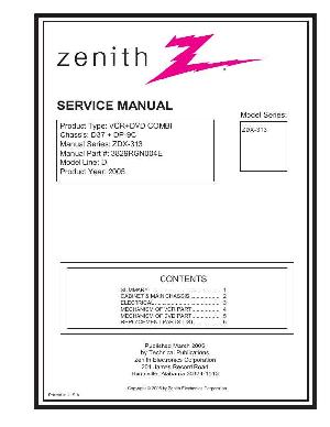 Сервисная инструкция Zenith ZDX-313 ― Manual-Shop.ru