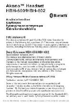Инструкция Sony Ericsson HBH-600 