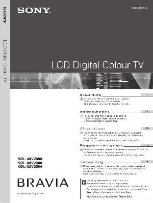 Инструкция Sony KDL-40V2000  ― Manual-Shop.ru
