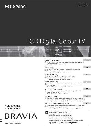 Инструкция Sony KDL-46V3000  ― Manual-Shop.ru