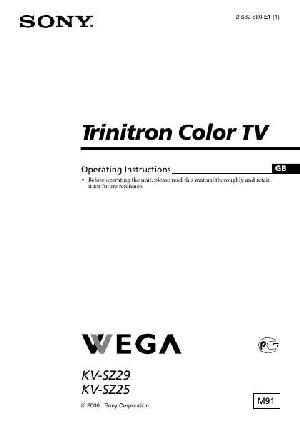 Инструкция Sony KV-SZ29M91  ― Manual-Shop.ru