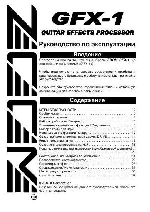 User manual ZOOM GFX-1  ― Manual-Shop.ru